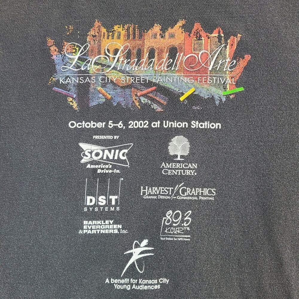 La Strada dell Arte street painting KCMO black tee XL